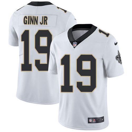 Men New Orleans Saints #19 Ted Ginn jr Nike White Vapor Limited NFL Jersey